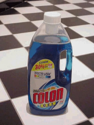 Extrusion blow-molded PP bottle has a handle that could not be made using the standard injection stretch blow-molding PET process